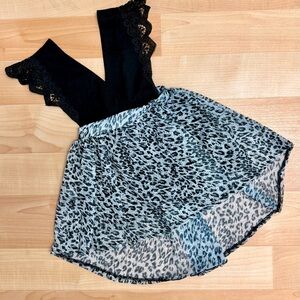 Girls Leopard Chiffon Dress | Lace Detail | Size 2T